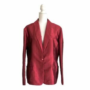 Gotham Square Blazer Red Button Front Embellished Dressy Blazer Jacket Size 14